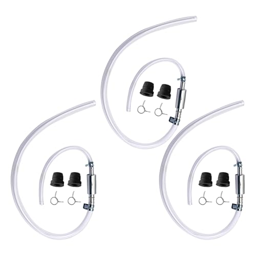 3 Set Brake Bleeder Hose Kit with One Way Check Valve, Universal Brake Bleeding Tool for Motorcycle Car Truck SUV, Includes Rubber Hoses Clamps Dust Caps for Brake Fluid Bleeder System - size: 3 Sets