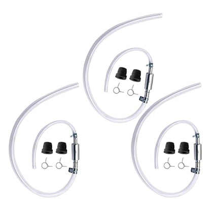 3 Set Brake Bleeder Hose Kit with One Way Check Valve, Universal Brake Bleeding Tool for Motorcycle Car Truck SUV, Includes Rubber Hoses Clamps Dust Caps for Brake Fluid Bleeder System - size: 3 Sets