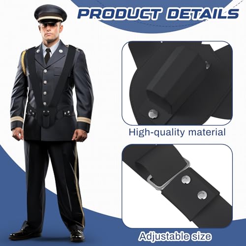 Jecery Double Strap Parade Flag Carrier Parade Harness Color Guard Flag Pole Holder Nylon Sling Carrying Belt for Parades(Black) - color: Black, style: Double Strap
