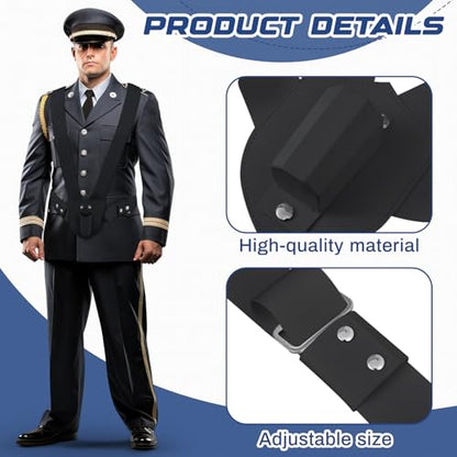 Jecery Double Strap Parade Flag Carrier Parade Harness Color Guard Flag Pole Holder Nylon Sling Carrying Belt for Parades(Black) - color: Black, style: Double Strap