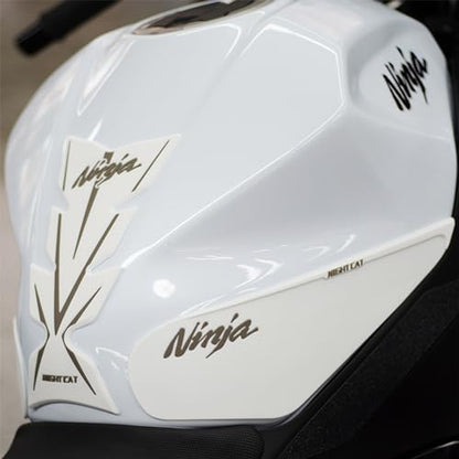 NIGHT CAT Compatible Ninja 400 Ninja 500 Motorcycle Fuel Tank Pad Kit Side Fuel Knee Guard Sticker Fuel Tank Protector（Fishbone Sticker-White） - color: Fishbone Sticker-White