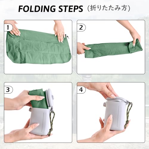 TRIWONDER Ultralight Inflatable Seat Cushion Seat Pad with Air Pump, Easy to Inflate & Deflate Compact Air Pad with Storage Bag for Camping Fishing Office Airplane Stadium Car (Green with Pump) - color: Green With Pump