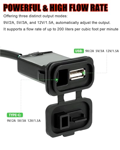 Upgraded Dual Fast Charge USB Type-C 3.0 Charger Cable Transfer Interface Converter Compatible with CFMOTO 300SS/450SS/450NK/800NK 2023 2024 2025 2026,CFMOTO 450SS Accessories