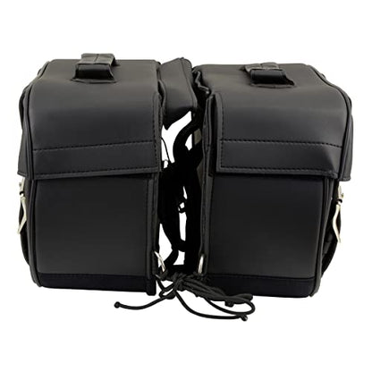 Milwaukee Leather PVC 2-Strap Throw-Over Easy Zip off and off Motorcycle Saddlebags - Medium - color: SH57701ZB-BLACK, size: Medium