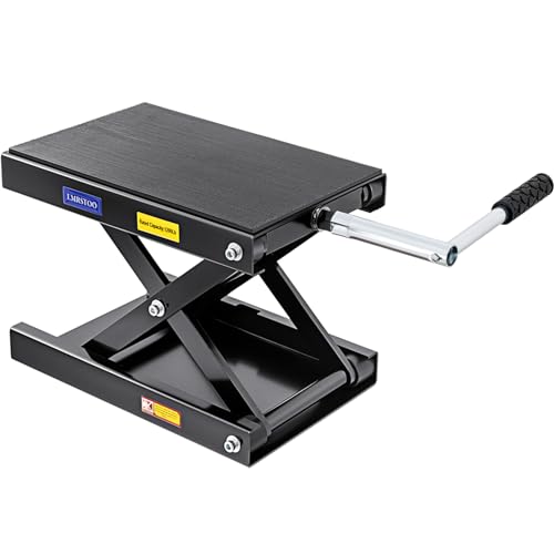 1200 LBS Motorcycle Jack, Motorcycle Lift Stand for Dirt Bike ATV,Scissor Jack with Crank Handle and Breaker Bar - color: Without Dolly
