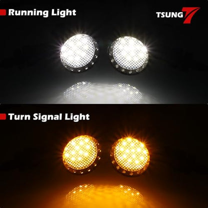 TSUNG 2PCS Motorcycle Bullet LED Front Turn Signal White Amber Light SMD Blinker Indicator for Cruiser Chopper Bobber Cafe Racer Street Bike (SMD-Chrome-White&Amber) - color: SMD-Chrome-White&Amber