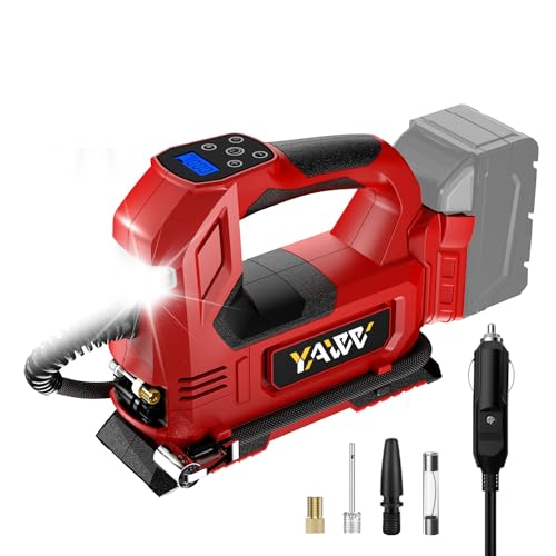 Cordless Tire Inflator Air Compressor Compatible with Milwaukee 18V Battery,160PSI Portable LED Light Handheld Pump with Digital Pressure Gauge Cars Motorcycles Bikes Balls(Battery Not Included)