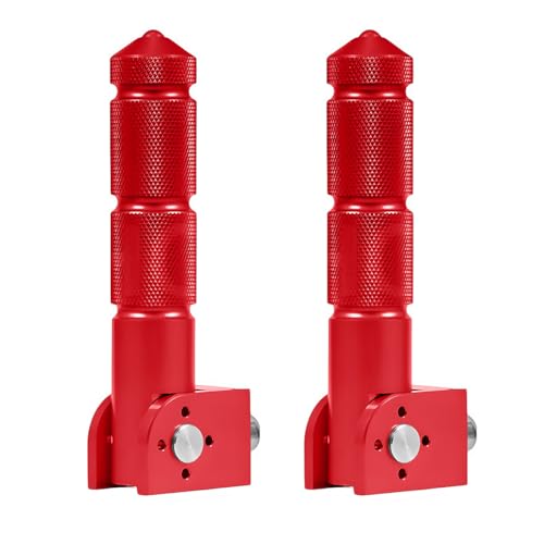 povtii 2 PCS Motorcycle Foldable Foot Pegs, 90 Degree Electric Motorbike Passenger Footrests Rearsets, 8MM Universal Motorcycle Bicycle Folding Passenger Footpeg Supports (Red) - color: Red