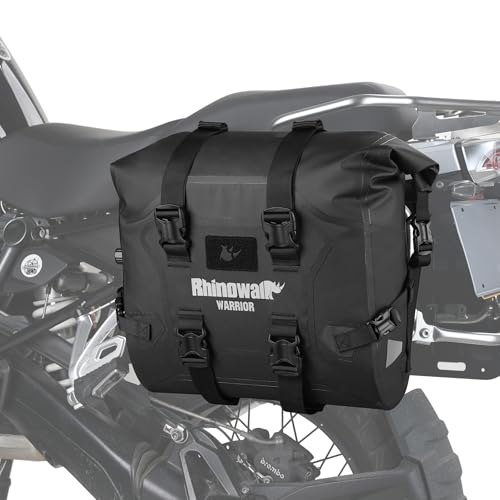 Rhinowalk Motorcycle Saddlebags Luggage Rack Bag 24-42L Waterproof Motorcycle Bag Motor Side Bag Luggage Bag Rear Bag Rear Wheel Bag - color: Black, size: 1 piece