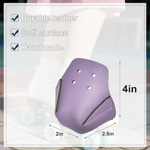 100% Real Cowhide | Toe Cap Guard Protectors | Roller Skate Derby Speed 1 Pair(Purple) - color: Purple