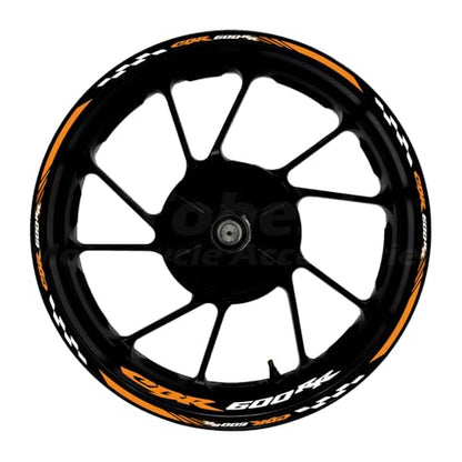 CBR 17 inch Wheel Rim Stickers Decals Tape Compatible with CBR600RR 2003-2025 F5 Motorcycle Reflective Rim Tapes Sticker Stripe (Orange) - color: Orange