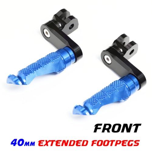 MCMOTOPARTS R-FIGHT Front Rider Footpeg Footpegs Foot Pegs Footrests Blue Compatible with ER-6F 2006-2008 06 07 08 - color: Blue, size: Standard (No Extension)
