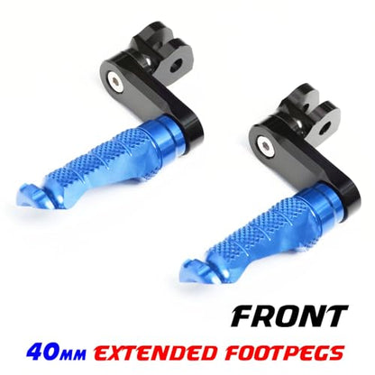 MCMOTOPARTS R-FIGHT Front Rider Footpeg Footpegs Foot Pegs Footrests Blue Compatible with ER-6F 2006-2008 06 07 08 - color: Blue, size: Standard (No Extension)