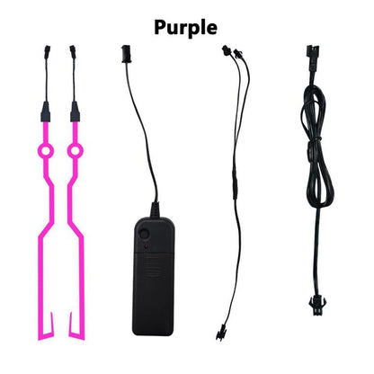 Motorcycle helmet light strip,Helmet EL Light Bar,Helmet Cycling LED Sticker Light Night Riding Signal Helmet Light for Motorcycle Bike Helmet (purple) - color: Purple