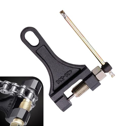 1 PC Motorcycle Chain Breaker, 420-530 Roller Chain Breaker Tool, Metal Single Strand Breaking Tool, for Small Roller Chains of Models 420, 428, 520, 525, 528, and 530 (Black)