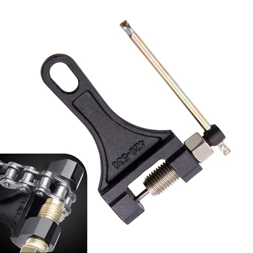 1 PC Motorcycle Chain Breaker, 420-530 Roller Chain Breaker Tool, Metal Single Strand Breaking Tool, for Small Roller Chains of Models 420, 428, 520, 525, 528, and 530 (Black)