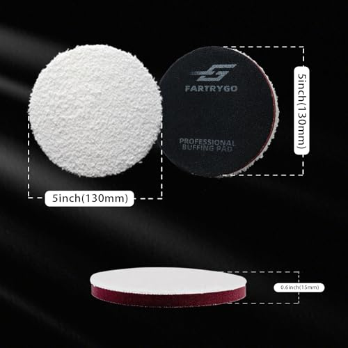 Microfiber Cutting Pads 5 Inch, Heavy Duty Polishing Pads for Dual Action Polisher, Scratch & Swirl Remover, Car Paint Finishing Buffing Pads (2 Pack) - size: 5 Inch