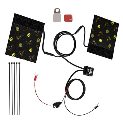 Riloer Motorcycle Heated Grip Cover Pad, 12V Scooter Motorcycle Hand Grip Heater Warmer Hot, 3 Temperature Settings Grips Handlebar Electric Heating Handle Cover (With Offset Printing Pattern) - style: With Offset Printing Pattern