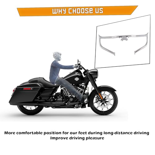 Kinglemc Crash Bar Engine Guard Highway Bar for Harley Davidson Road King Street Glide Electra Glide 14-2025 (Chrome) - color: Chrome, size: 2014-2025 Touring Models except Road Glide/CVO