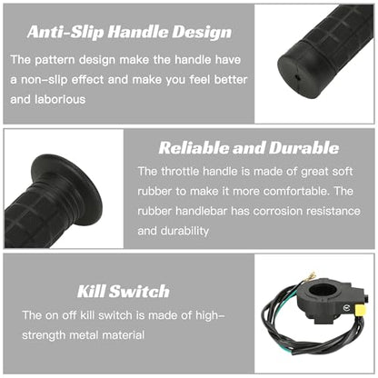 YOXUFA Throttle Cable Twist Throttle Handle Grip Assembly for 2 Stroke Engine 80cc 100cc 49cc 50cc Gas Motor Motorized Bicycle Bike Parts with 7/8" 22mm Handlebar