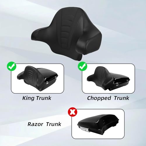 SLMOTO King Tour Trunk Backrest, Trunk with Speakers Around Backrest Detachables Two-Up Tour Trunk Mounting Rack Fit for Harley Touring Road King Street Glide Road Glide CVO Models 2014-2025 - color: AStyle #10
