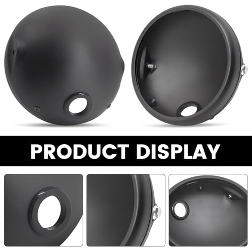 jose2015 universal motorcycle lights bucket with frosted design - 7 inch motorcycle lamp housing featuring 3-minute quick installation 1pcs （black