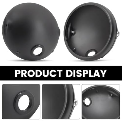 jose2015 universal motorcycle lights bucket with frosted design - 7 inch motorcycle lamp housing featuring 3-minute quick installation 1pcs （black