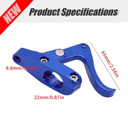 CNC Finger Throttle Clutch Lever 7/8" Handlebar Motorcycle Replacement for Wave Runner (Blue) - color: Blue