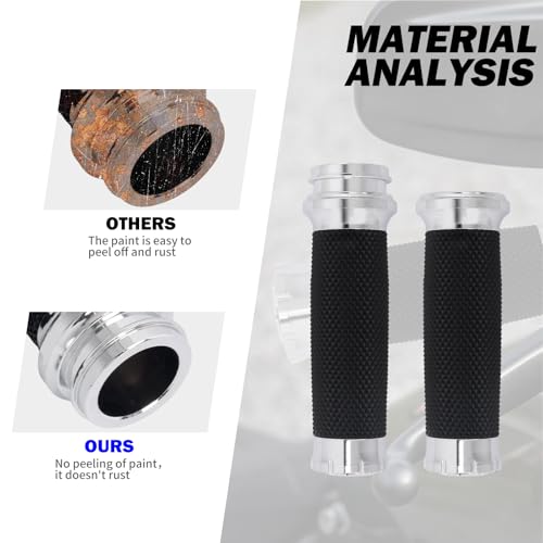 1" Electronic Throttle Defiance Handlebar Grips 25mm Hand Grips Fit for Harley Touring Street Glide Road King Road Glide Electra Glide - color: #3 Chrome
