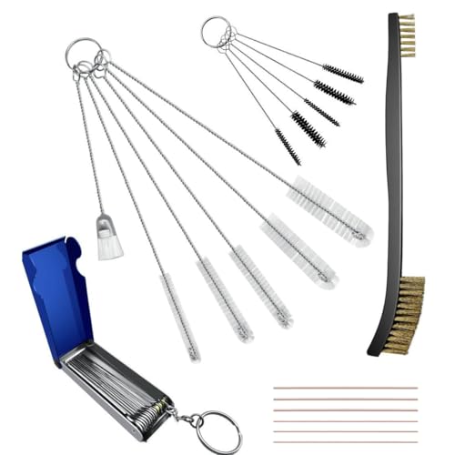 Strongthium Carburetor Cleaning Kit Carb Brushes Tools Needle Set for Welder Chainsaw Cutting Torch Tips Firing Stove Burner Holes Spray Guns Cleaners