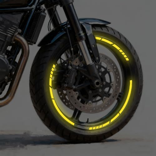 12PCS Reflective Car Wheel Stickers, Night Safety Warning Bicycle Stickers, Anti-Scratch Reflective Rim Decals for Car Motorcycle Cycling Bike (Yellow) - color: Yellow