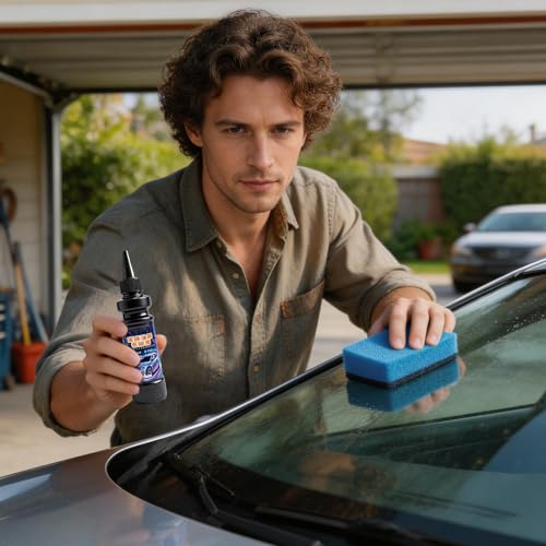 Windshield Oil Film Remover - 150g Grease Cleaner Cream | Auto Glass Cleaner With Sponge For SUV RV Trailer Tractor Headlight Motorcycle Helmet Visor Mirror Vehicle Detailing