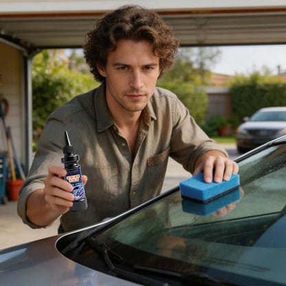 Windshield Oil Film Remover - 150g Grease Cleaner Cream | Auto Glass Cleaner With Sponge For SUV RV Trailer Tractor Headlight Motorcycle Helmet Visor Mirror Vehicle Detailing