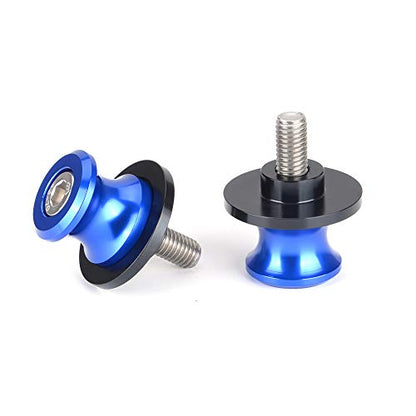 Goldfire 2pcs 8MM M8 X1.5 Motorcycle Swing arm Sliders Spools CNC Swing Arm Stand Screw for Kawasaki Z650 Z800 Z900 Z1000 Accessories(Blue) - color: Blue