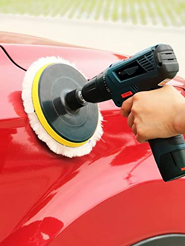 5pcs Car Polishing Pads Set 6 Inch Wool Buffing Pads Kit Automobile Buffer Polisher Bonnet Car Accessories for Sanding Polishing Waxing