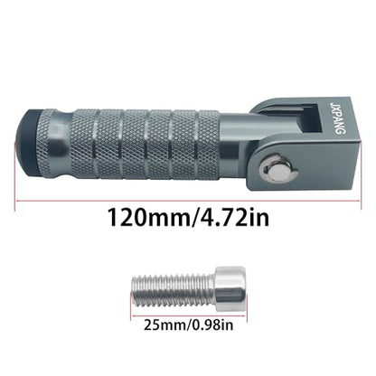 Universal Motorcycle Bicycle Folding Passenger Foot Pegs M8 Rearsets Rear Set Footrests Footpeg Foot Rest Peg Pedals For Bike Install Hole 8mm (Titanium) - color: Titanium
