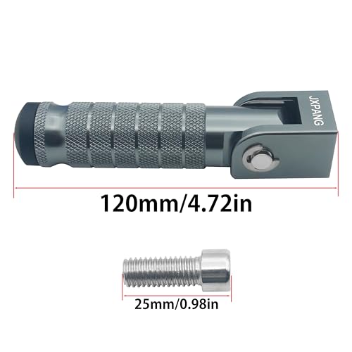 Universal Motorcycle Bicycle Folding Passenger Foot Pegs M8 Rearsets Rear Set Footrests Footpeg Foot Rest Peg Pedals For Bike Install Hole 8mm (Titanium) - color: Titanium