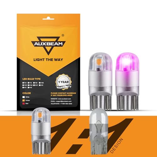 Auxbeam T10 194 LED Bulbs Purple, Super Bright Non-Polarity W5W 168 2825 Car Interior Lights, for Dashboard Lights, License Plate lights, Dome Map Light, 2 PCS - color: Purple, size: 2 Pack