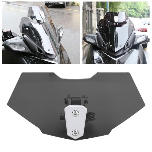 Motorcycle Windscreeb Extension, Wind Deflector Windscreen Extension for Motorbike, Windscreeb Acrylic Heightened Adjustable Clip On (Smoked Black) - size: Smoked Black
