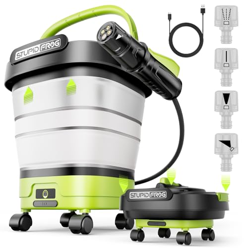 Portable Max 72 PSI Hand Sprayer, Cordless Garden Sprayer with 2000mAh Battery, 4-in-1 Nozzle, 12L Collapsible Bucket, Low Pressure Cleaner for Outdoor Cleaning, Camping, Gardening - style: Foldable Hand Sprayer