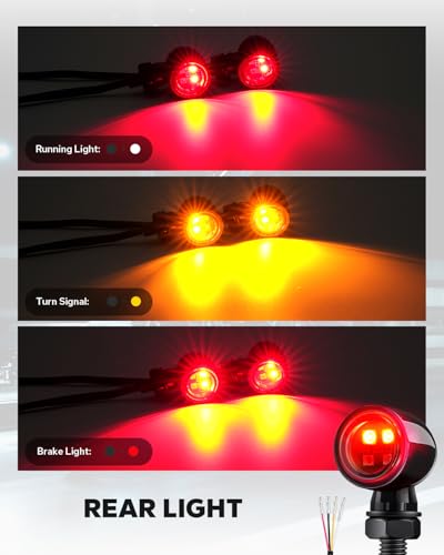 Mini Led Turn Signals Motorcycle Blinkers 4LEDs Front Rear Turn Signals universal bullet signal lights Fit for Honda Yamaha Suzuki Kawasaki Harley Chopper Bobber,4pcs