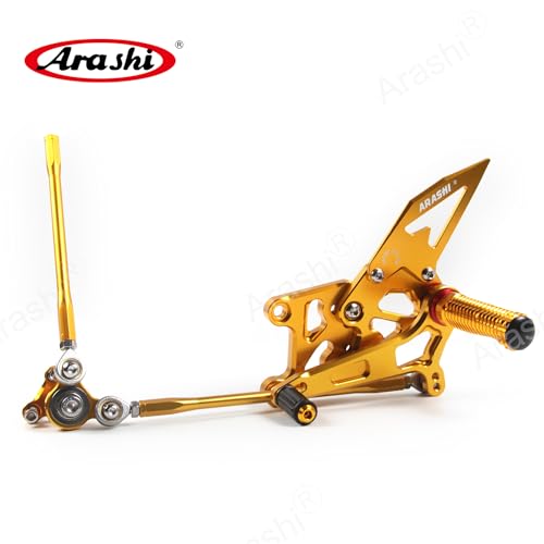 Arashi Version 2.0 Adjustable Rearsets for Honda CBR600RR 2009-2016 ABS include, Gold - color: Gold, size: CBR600RR 2009-2016 ABS include