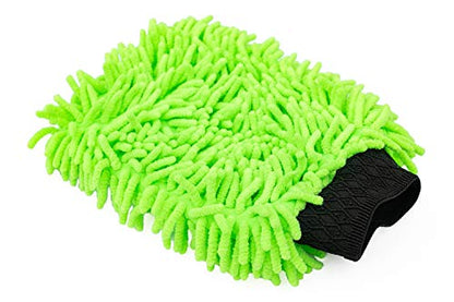 The Rag Company - Premium Chenille Microfiber Knobby Wash Mitts - Perfect for Car Washing and Detailing; Scratch-Free, Lint-Free, Double-Sided, Plush, and Absorbent; Lime Green + Blue (2-Pack) - color: Lime Green + Blue