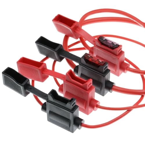 Water Proof Fuse Holder for Automobile 32V 18/16/14/12/10AWG Standard Fuse Insert 1A 2A 3A 4A 5A 7.5A 10A 15A-50(Red,10AWG_10A) - color: Red, size: 10AWG_10A