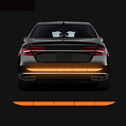 5pcs/Set Diamond Grade Reflective Stickers High Intensity Night Visibility Safety Warning Sign Reflective Tape Stickers for Cars Trucks Helmets Motorcycle Bumper Sticker 35.83x1.57in - color: Orange