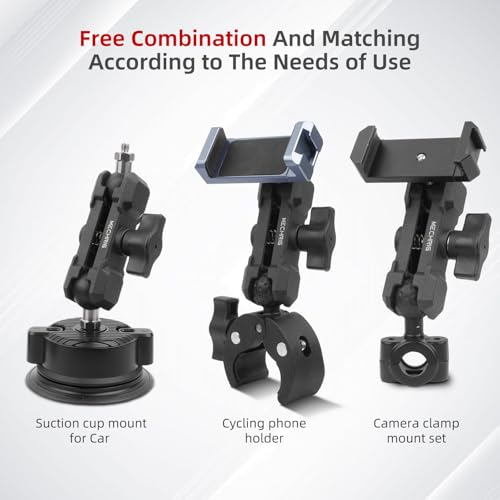 Double Socket Arm,Extension Arm Compatible with Mounts Any B Size 1" Ball Head Components & Bike Motorcycle Car Phone Mount Holder with 1'' Ball Adapter, Aluminum Alloy & Medium 3.54", 75002 - size: Medium socket arm