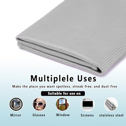 6 Pack Glass Cleaning Cloth Microfiber Cleaning Cloth for Window Eveglass Jewelry Lens (Gray) - color: Gray