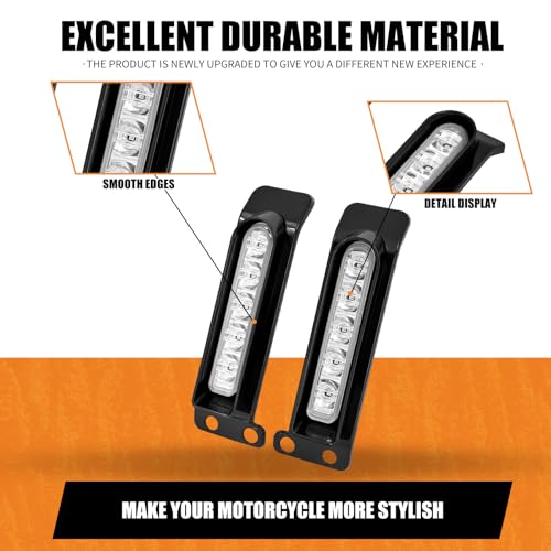 LED Filler Panel Lights Rear Fender Light Turn Signals Fit for Harley Touring Road Glide FLTR Electra Glide FLHT Road King FLHR Ultra Limited FLHTK 2014-2024 (Black Housing Clear Len) - color: Black Housing Clear Len