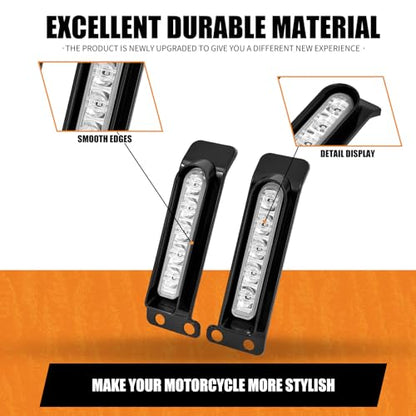 LED Filler Panel Lights Rear Fender Light Turn Signals Fit for Harley Touring Road Glide FLTR Electra Glide FLHT Road King FLHR Ultra Limited FLHTK 2014-2024 (Black Housing Clear Len) - color: Black Housing Clear Len