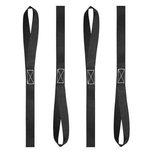 PATIKIL 1" x 15.7" Soft Loop Tie Down Straps, 6Pcs Heavy Duty Motorcycle Handlebar Strap Fastening Tie Down Loops for Securing ATV UTV Truck Scooters Lawn Garden Equipment, Black - color: Black, size: 1" x 15.7"